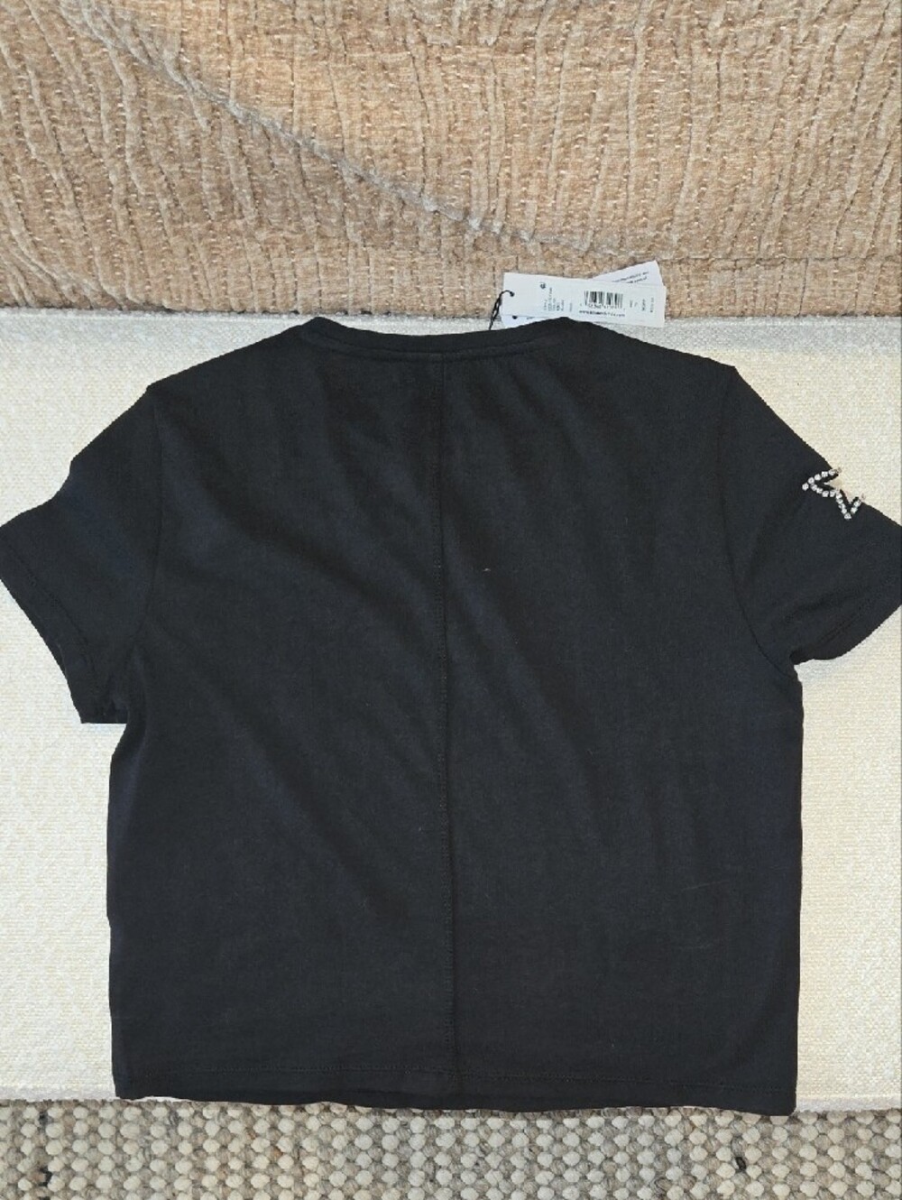 Studded Star Embellished Short Sleeve Tee - Black - Picture 4 of 5